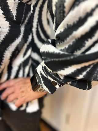 Mlle Gabrielle Zebra Printed Linique Blouse