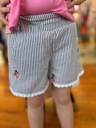 Girls Seersucker Shorts by Area Code 407 - All About Me Boutique