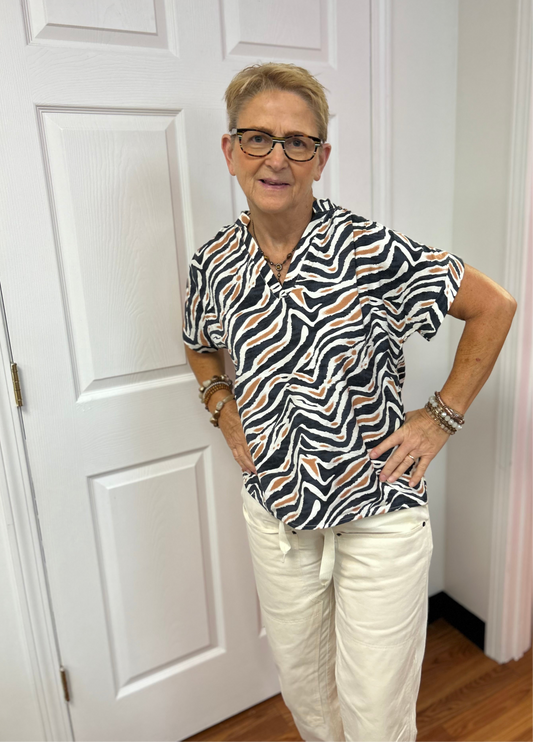 Tori Tiger Print Blouse