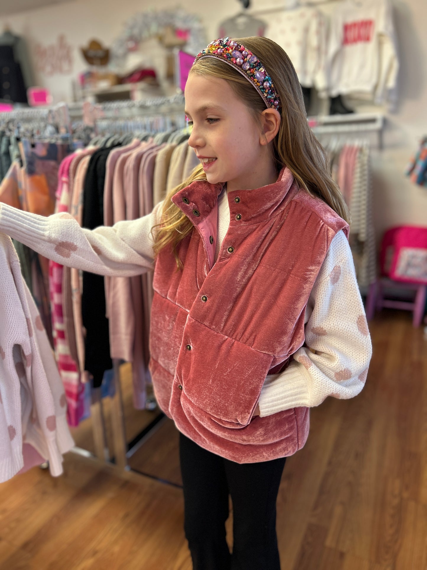 Vignette Velvet Puffer Vest