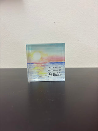 Ganz Printed Glass Sentiment Blocks - All About Me Boutique