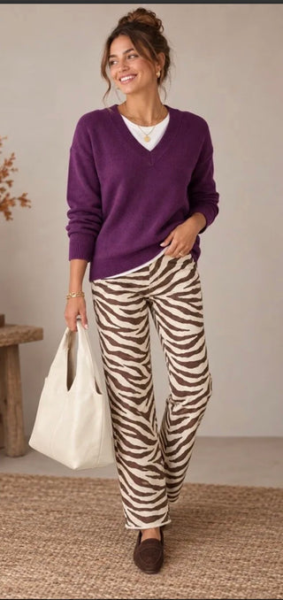 Heart of Pine Baby Zebra Print Denim