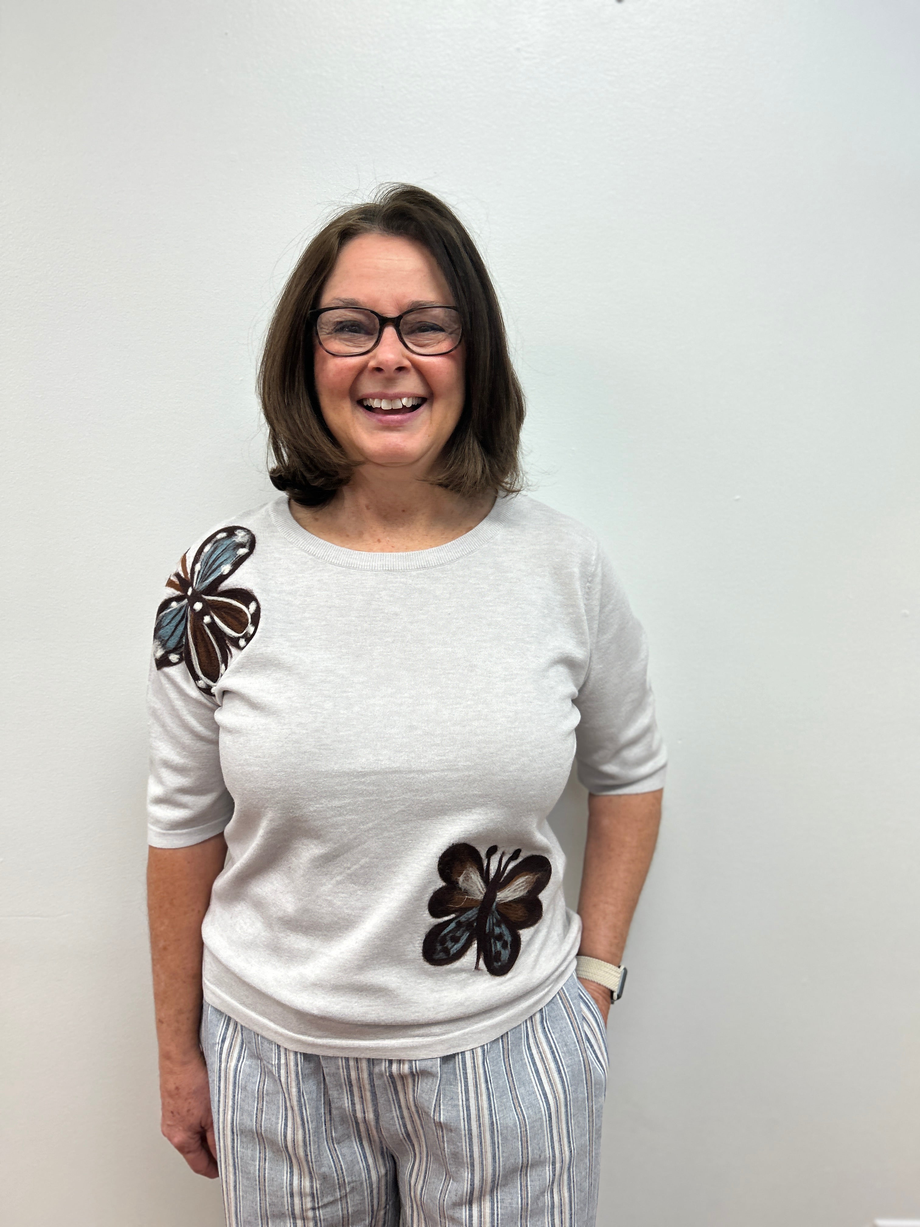 Butterfly Appliqué Sweater by Aaeda