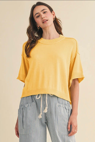 Merci Mock Neck Lightweight Sweater