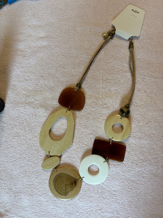MK - Wood and Acrylic Shapes Necklace - All About Me Boutique
