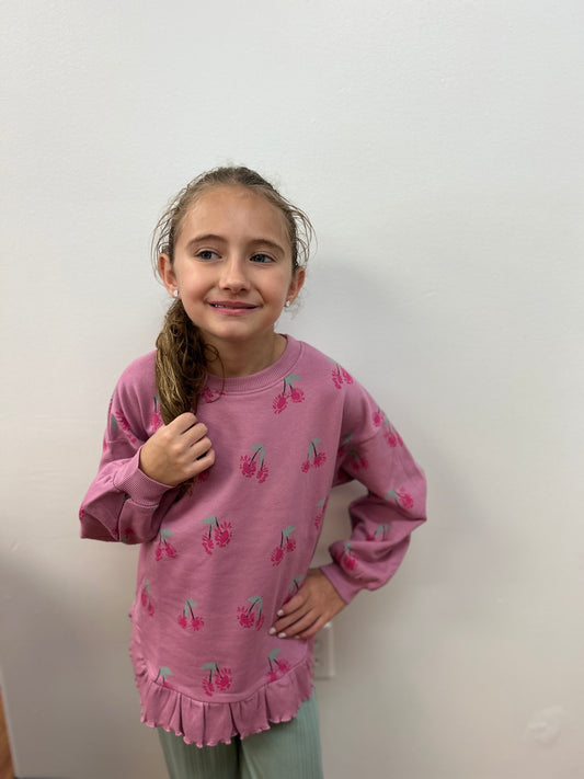 Minymo Girls Updated Ruffle Hem Sweatshirt