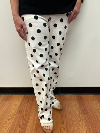 Heart of Pine Printed Denim Pants - All About Me Boutique