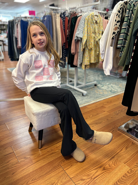 UL - Girls Valentines Hearts and Bows Sweatshirt