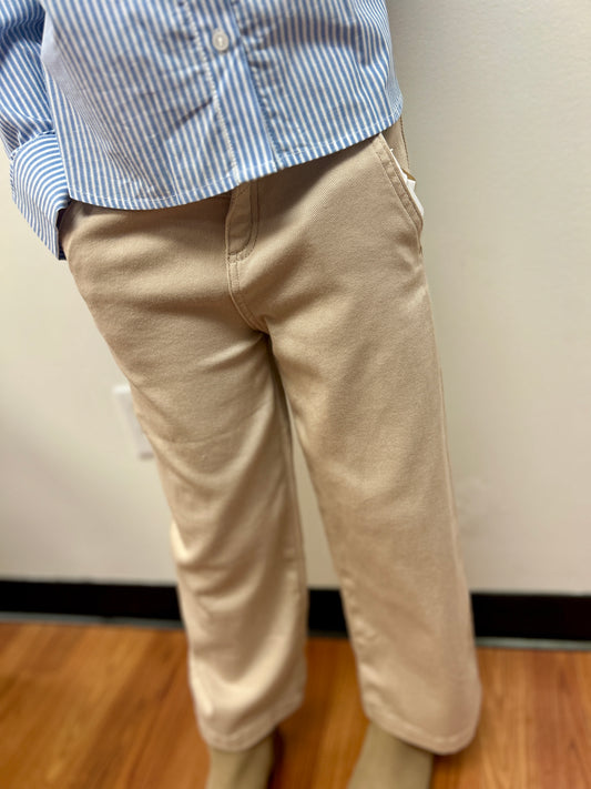 Mayoral Girls Khaki Twill Wide Leg Jeans