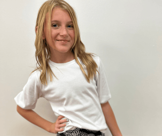 AC 407 Girls White Rib Knit Pouff Sleeve Top - All About Me Boutique