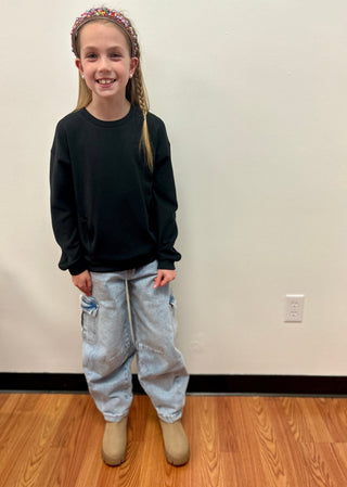 KanCan Girls Barrel Jeans - Cargo Pocket - All About Me Boutique