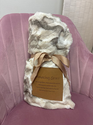 DI Faux Fur Inspirational Patch Throw - All About Me Boutique