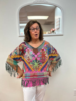 Rejane Fringed Crochet Top - All About Me Boutique