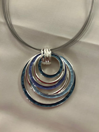 OJ - Silver Circles Pendant Necklace - All About Me Boutique