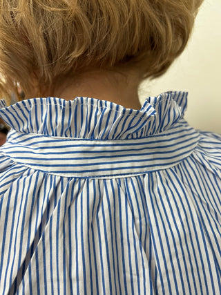 Pin Striped Button Front Blouse by Notations - All About Me Boutique