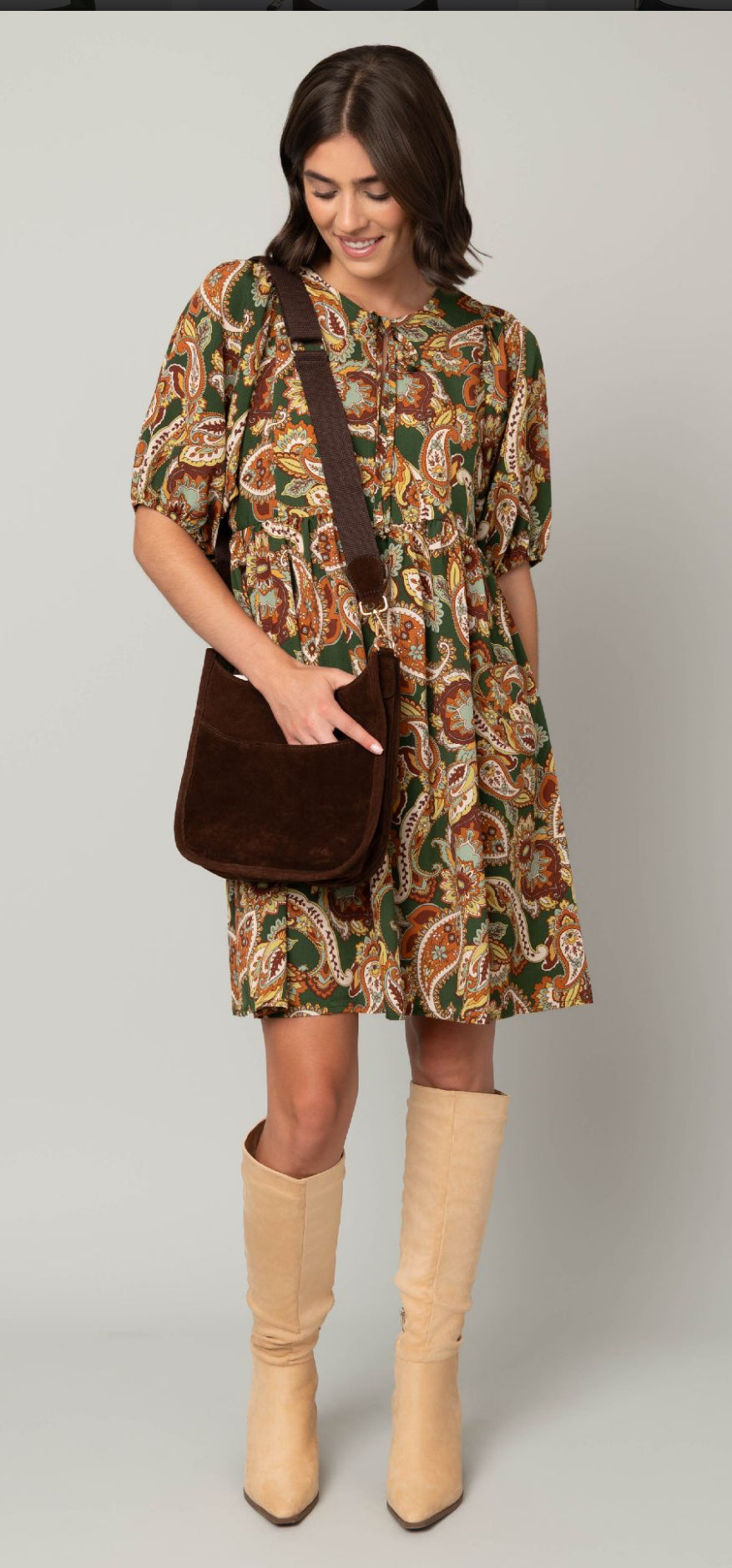 Bijou Faux Suede Crossbody