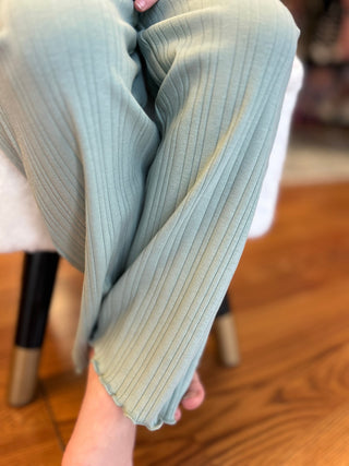 Girls Rib Knit Flared Legging by Mayoral - All About Me Boutique