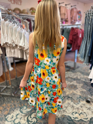 AC407 - Floral Two Tier Dress - All About Me Boutique