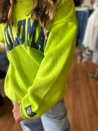 Lulu Mac Girls Chartreuse & Deep Blue Puff Sweatshirt