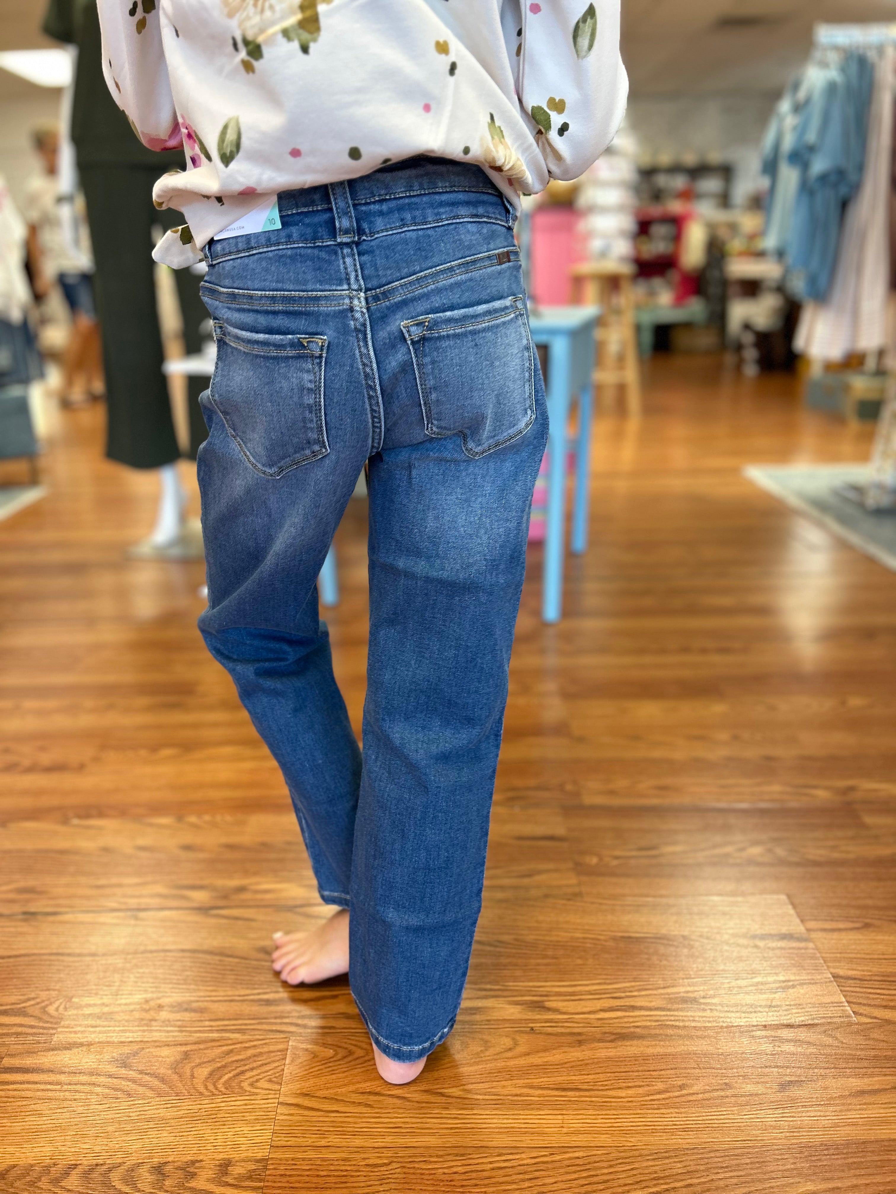 KanCan Girls High Rise Straight Jeans  - Eco-Friendly