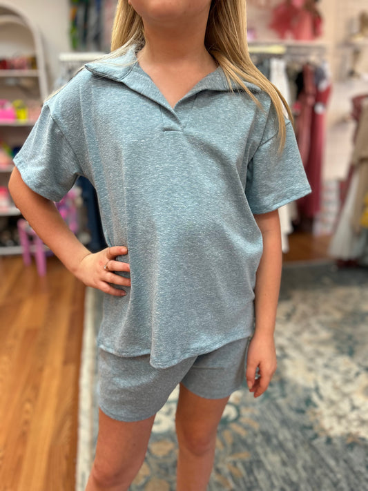 GG - Girls Slub Knit Collared Top