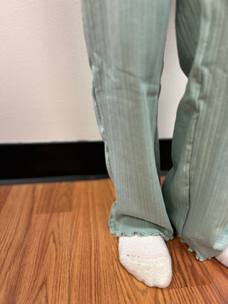 Minymo Girls Sage Ribbed Pant - All About Me Boutique