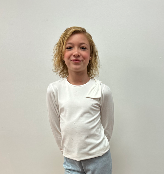 Mayoral Bow Shoulder Long Sleeve T-Shirt