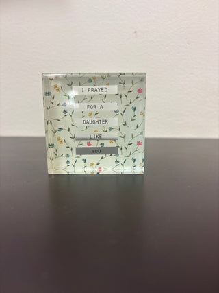 Ganz Printed Glass Sentiment Blocks - All About Me Boutique