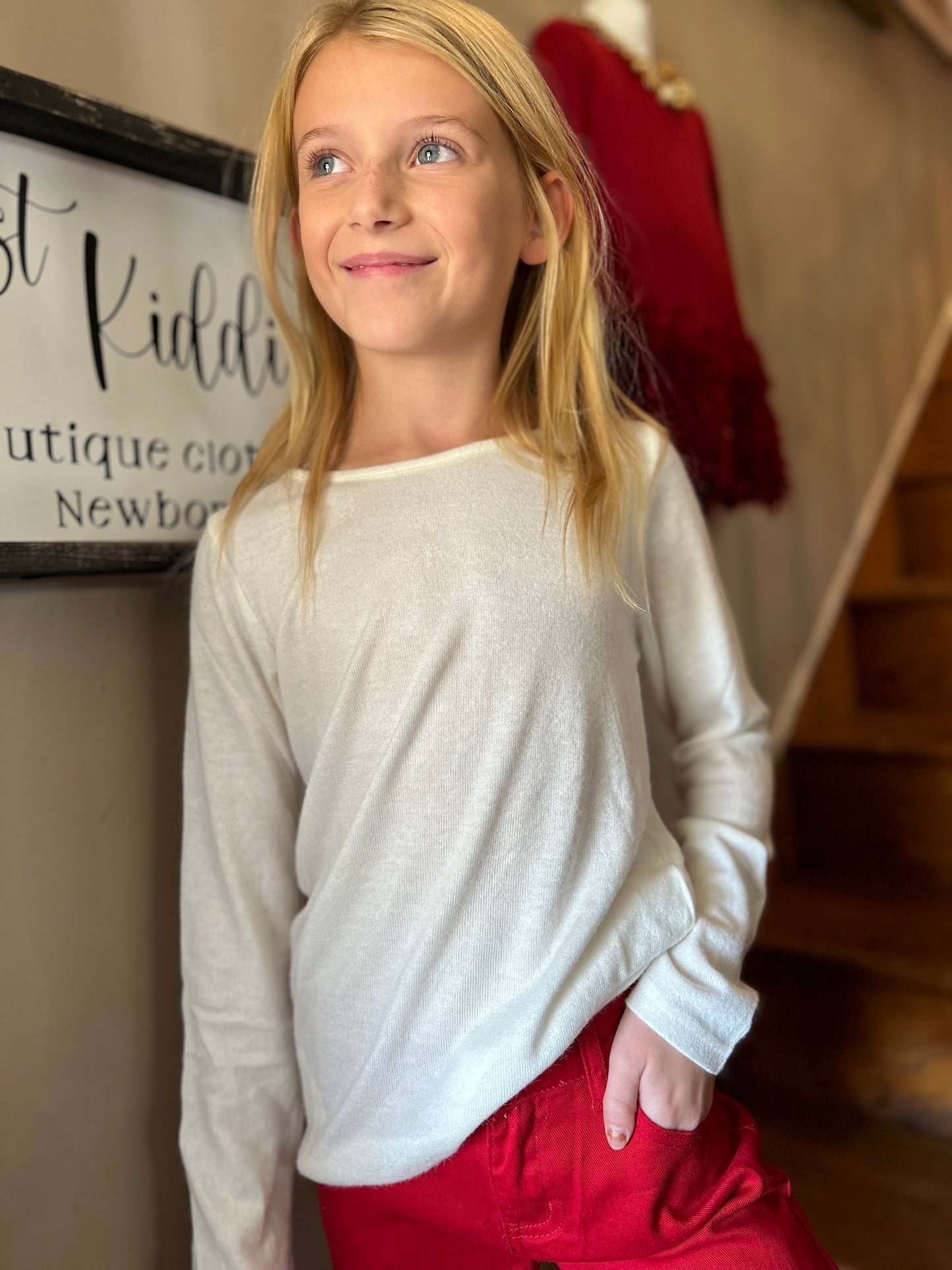 ML- White Tunic Sweater