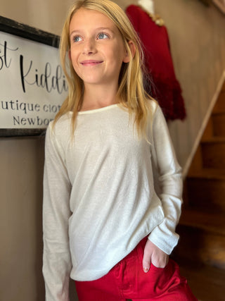 ML- White Tunic Sweater