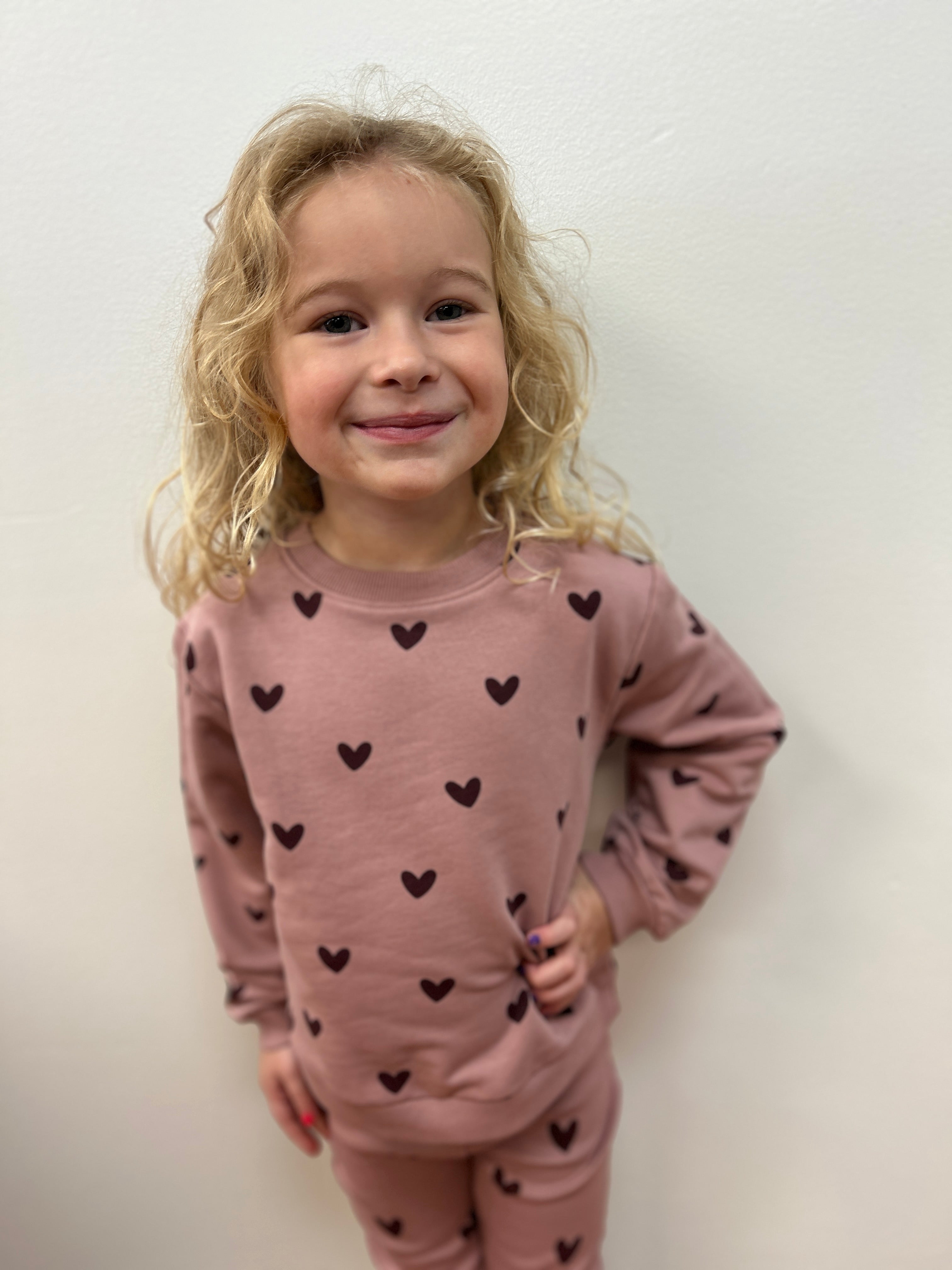 Creamie Girls Mauve with Raspberry Heart Sweatshirt