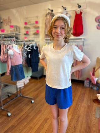 Girls Cobalt Blue Airflow Shorts by Molly Bracken - All About Me Boutique