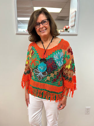 Rejane Fringed Crochet Top - All About Me Boutique