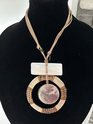 Ladies Adjustable Corded Geometric Statement Necklace