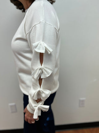 Bow Embellished Sweater - All About Me Boutique