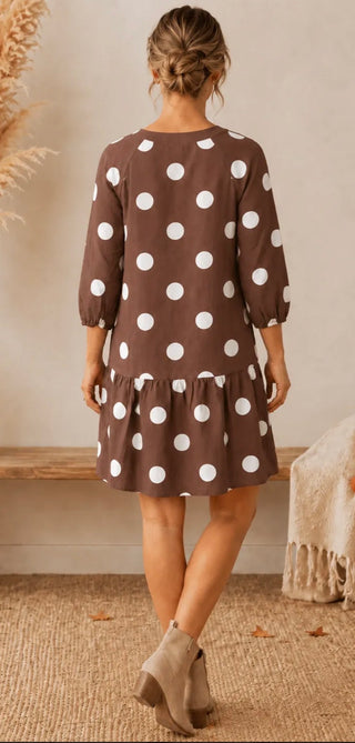 Linique Polka Dot Button Front Dress