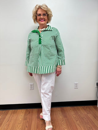 Twice Striped Blouse by Entro - All About Me Boutique