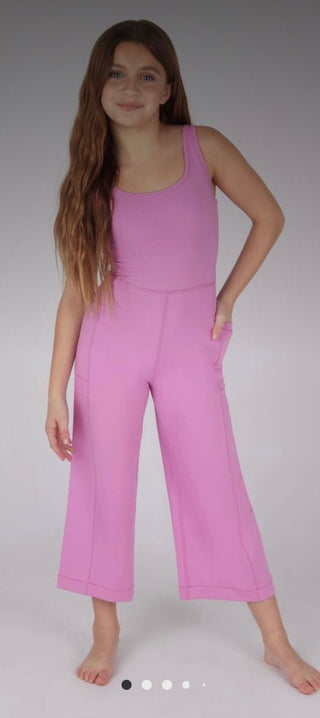 90D-Girls Wide Leg Cropped Romper - All About Me Boutique