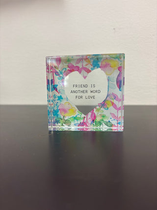 Ganz Printed Glass Sentiment Blocks - All About Me Boutique