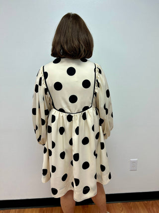 Polka Dot Peasant Dress - All About Me Boutique