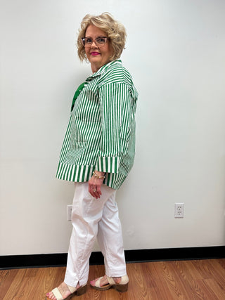 Twice Striped Blouse by Entro - All About Me Boutique