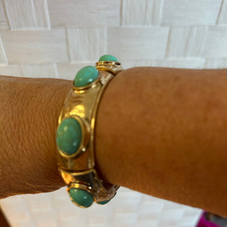 MK Gold Stretch Bracelet with Turquoise Accent - All About Me Boutique