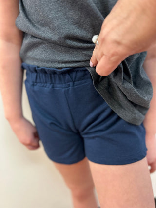 AC407 Girls Navy French Terry Shorts - All About Me Boutique
