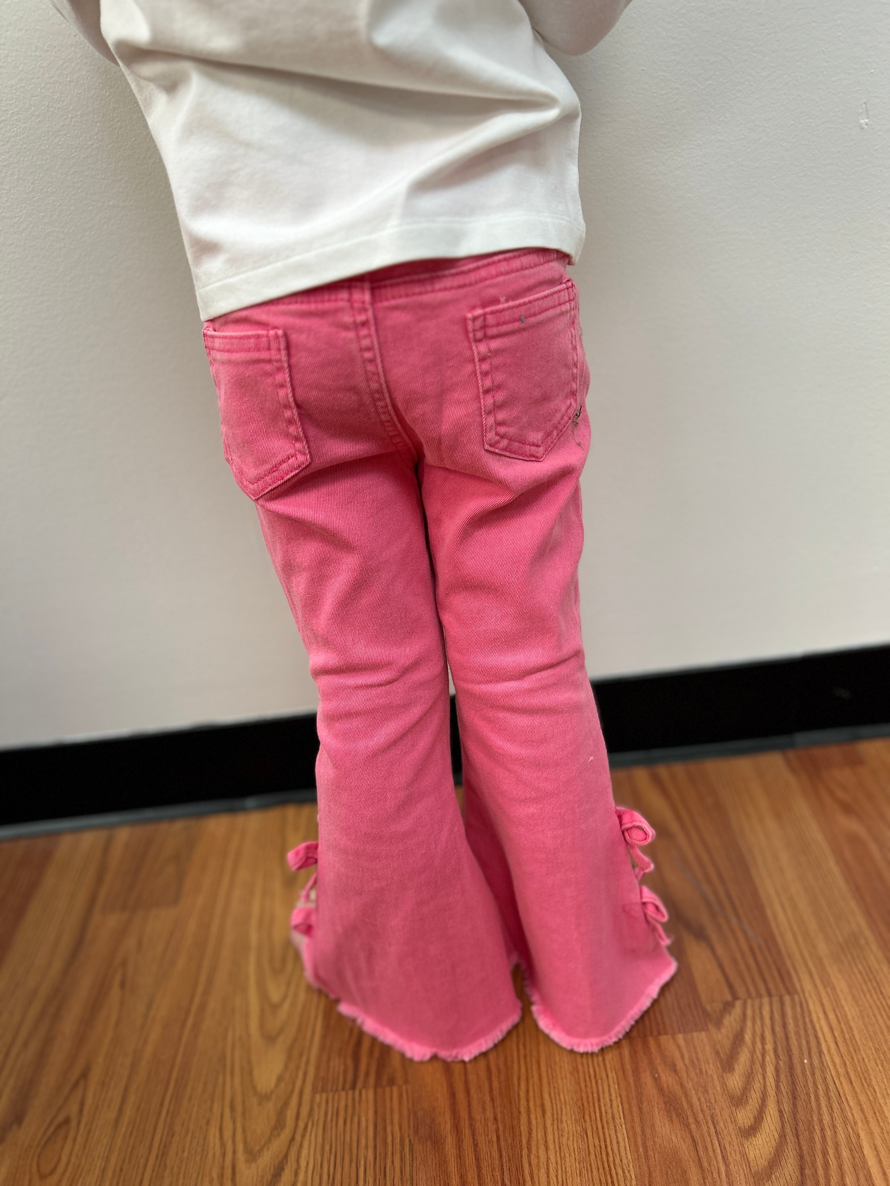 RFD - Girls Pink Bow Flared Jeans