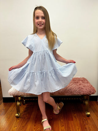 Girls Flutter Tiered Dress by Molly Bracken - All About Me Boutique