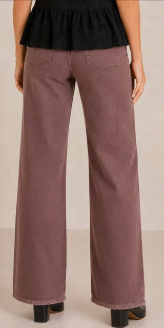 Heart of Pine Wide Leg Fray Hem Jean