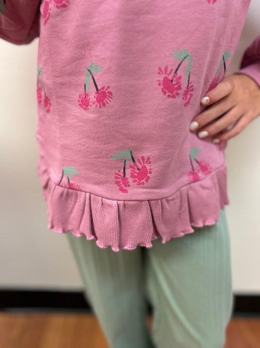 Minymo Girls Updated Ruffle Hem Sweatshirt