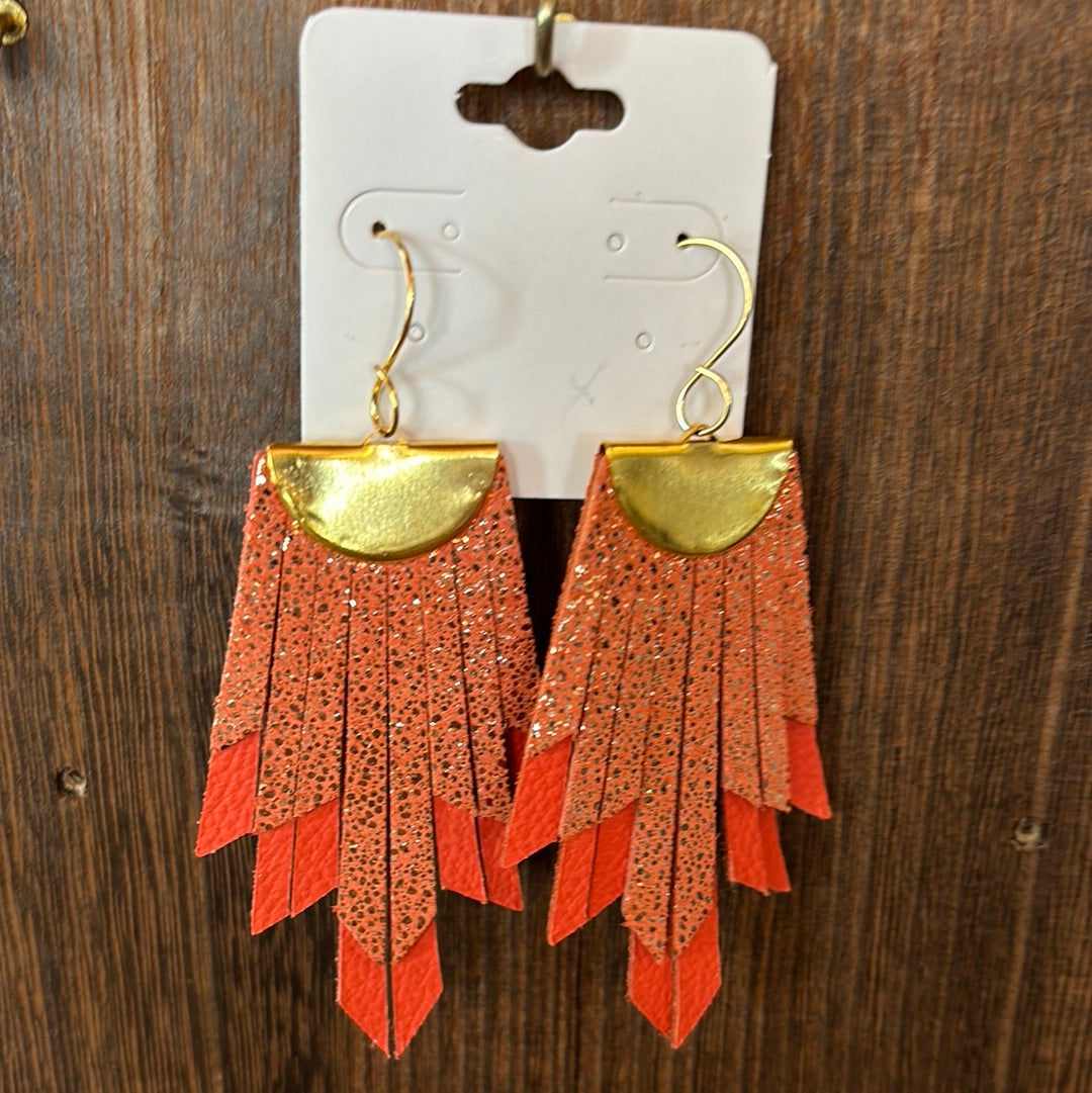 WEF - Cut Leather Dangle Earrings