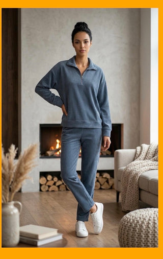 Apana Yoga Lifestyle 2pc Ribbed Knit Set