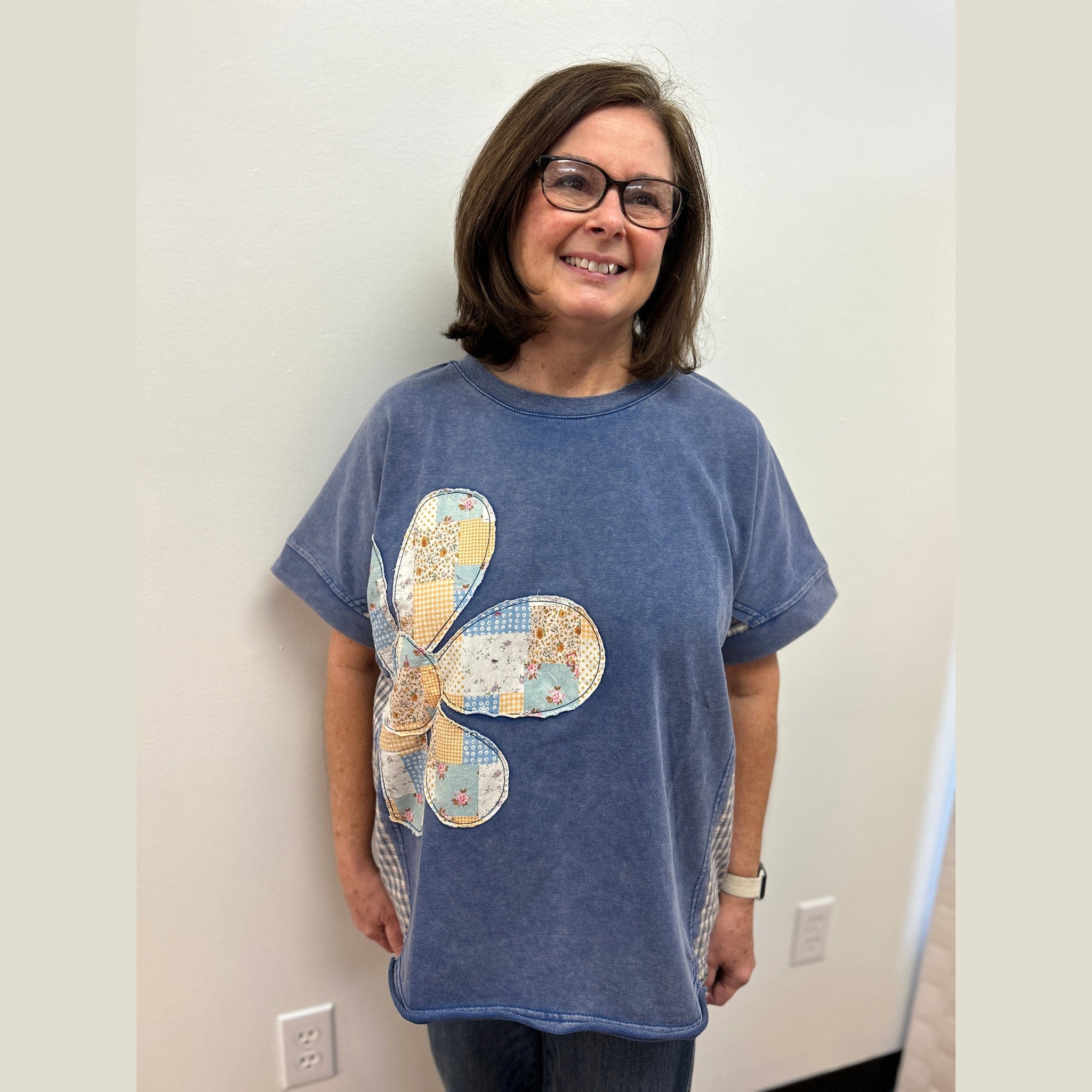 French Terry Flower Top by Umgee